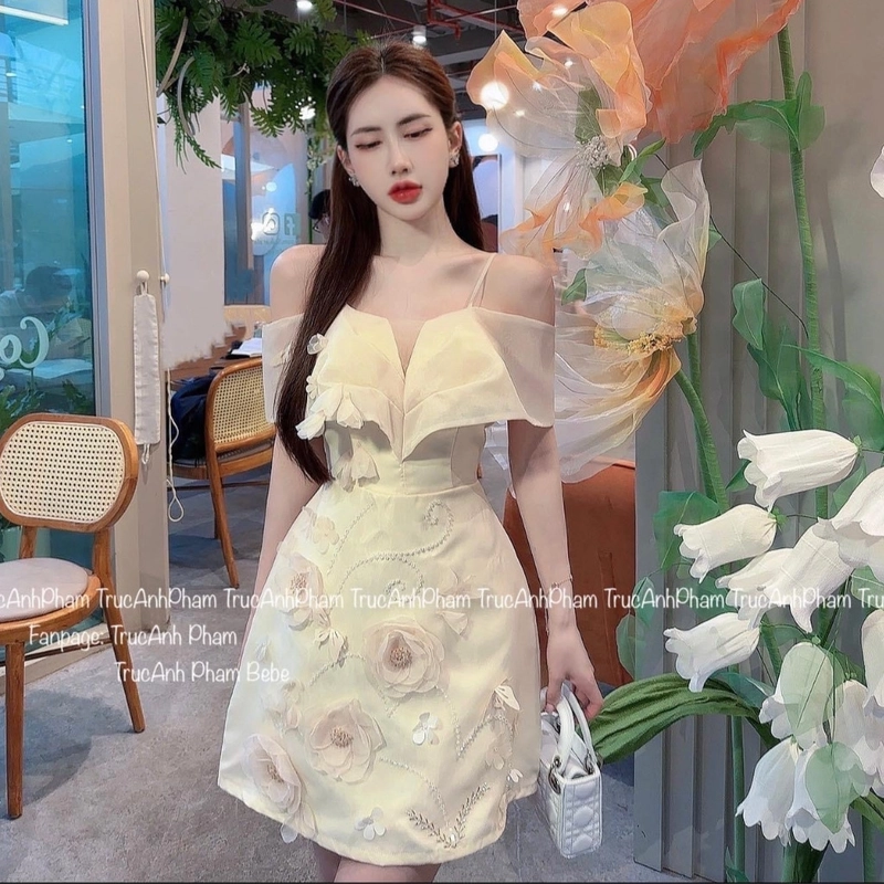 Váy thiết kế 2 dây dáng chữ A  444877