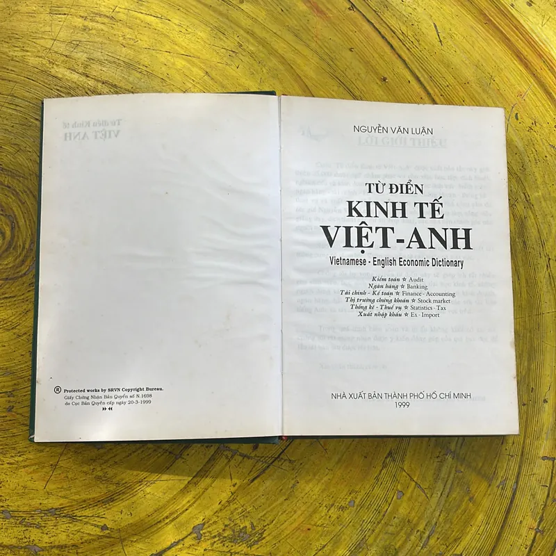 TỪ ĐIỂN KINH TẾ VIỆT - ANH - NGUYỄN VĂN LUẬN 701182
