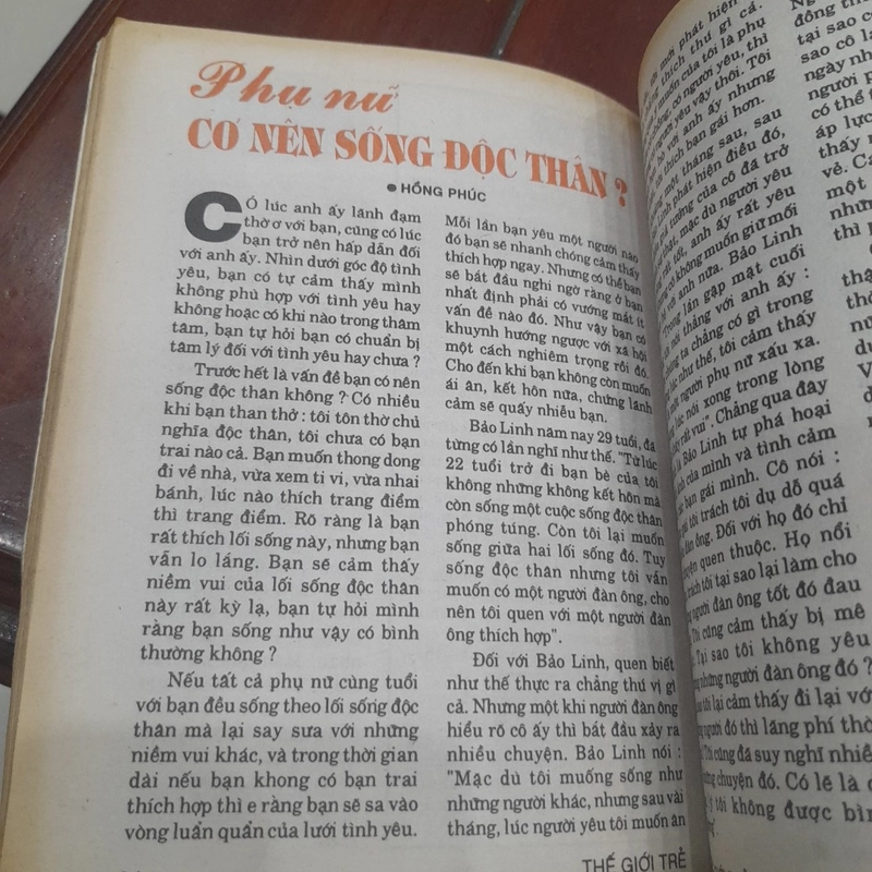 THẾ GIỚI TRẺ số 16 tháng 3-1996 457358