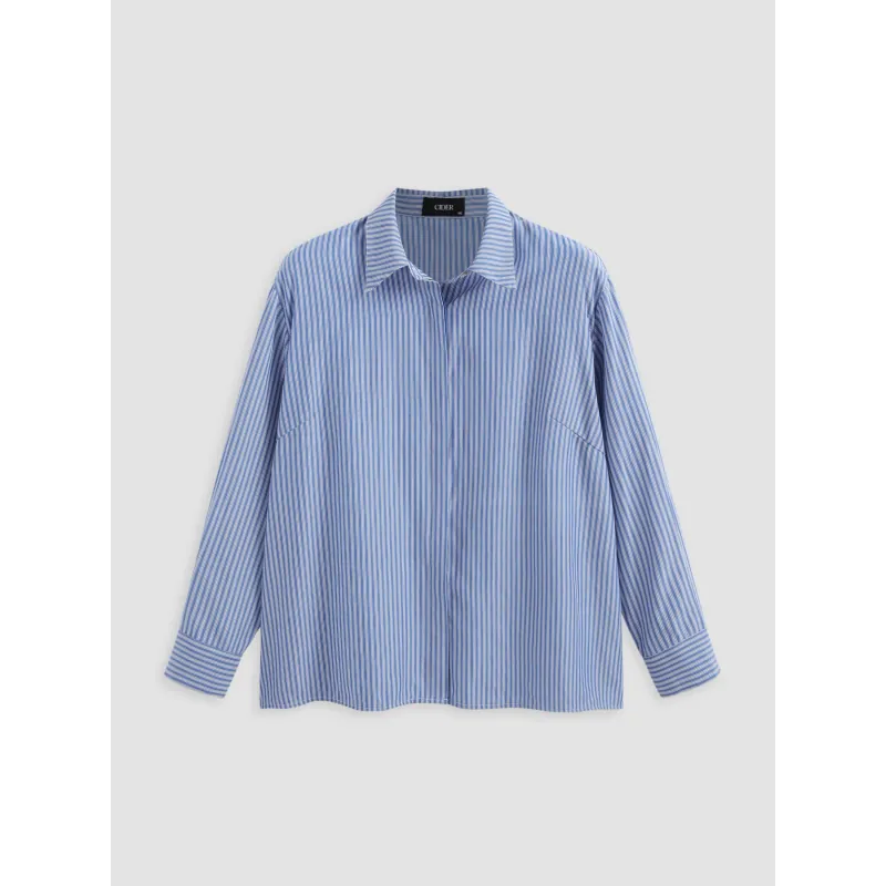 Áo sơ mi dài tay kẻ sọc bigsize Cider Shop 756610