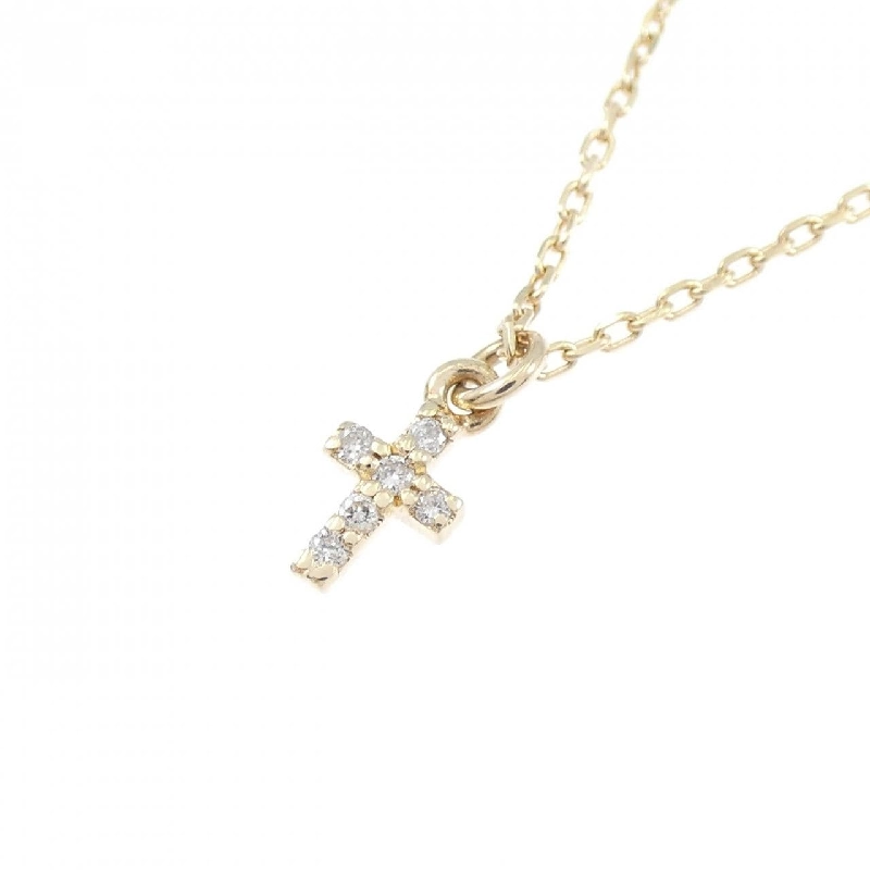 K10PG Vòng cổ kim cương chéo 0.033CT - Hàng hiệu Authentic 858458