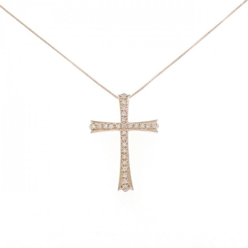 K18PG Dây chuyền kim cương hình chữ thập 0.21CT - Hàng hiệu Chính hãng 859453