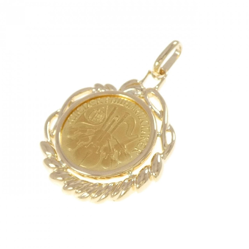 K18YG(枠) Đồng xu mặt dây chuyền - Hàng hiệu Authentic 867132