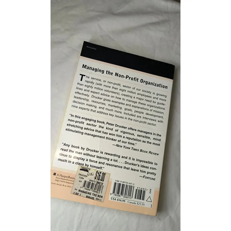Management / Non-profit – Managing the Non-Profit Organization | Peter F. Drucker 755130