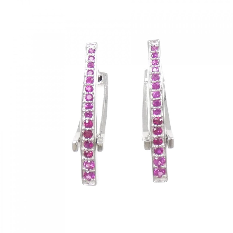 K18WG Bông tai Ruby 0.6CT - Hàng hiệu Chính hãng 867955