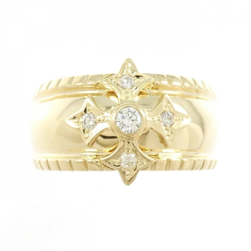 【Sản phẩm mới】Nhẫn kim cương K18YG hình chữ thập 0.20CT 665730