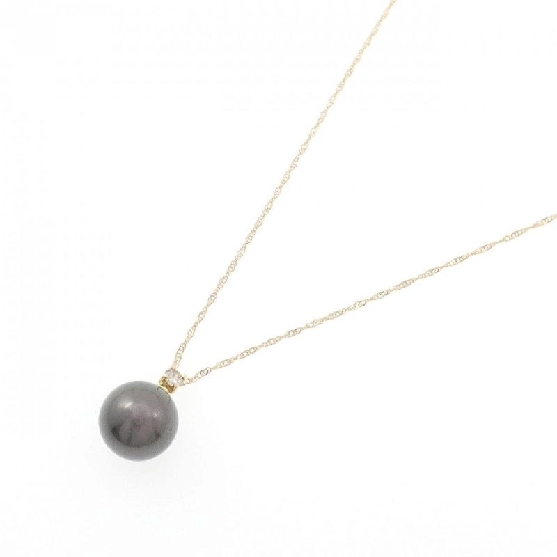 K18YG Ngọc trai đen dây chuyền 10.4mm - Hàng hiệu Chính hãng 856440