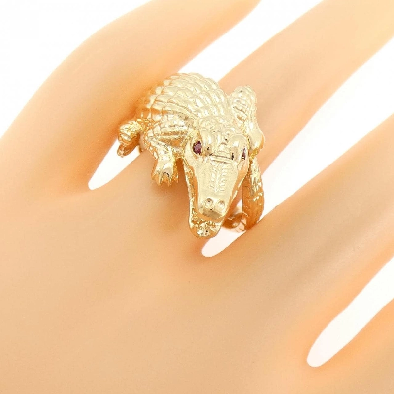 Nhẫn ruby K18YG da cá sấu 0.04CT 666636