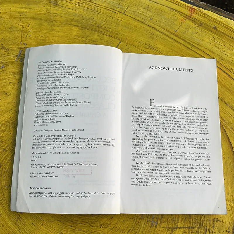 SECOND-LANGUAGE WRITING IN THE COMPOSITION CLASSROOM A CRITICAL SOURCEBOOK 737781