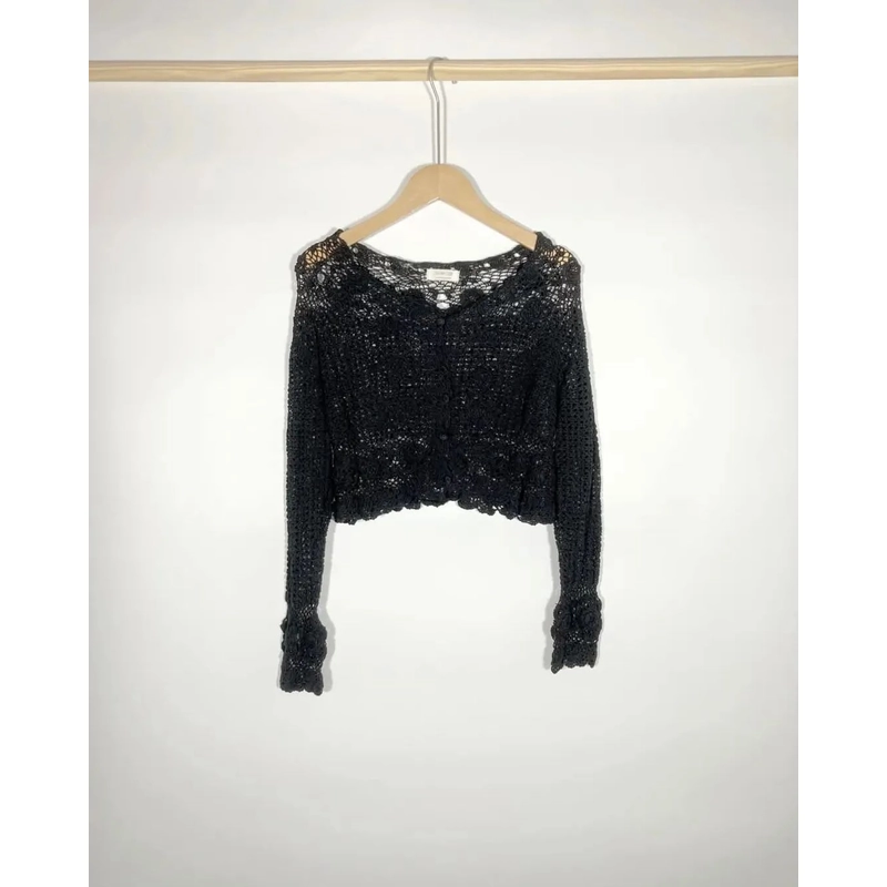 Áo Crochet Nhật Nhà Cinema Club Form Croptop Size S
 443516