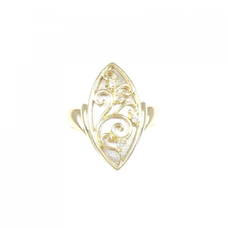 Nhẫn kim cương K18YG/PT900 0.04CT 672126