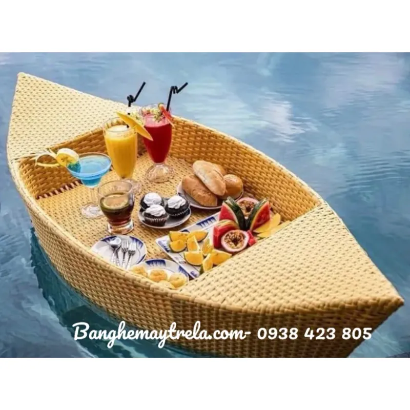 Khay nổi hồ bơi nhựa giả mây 722901