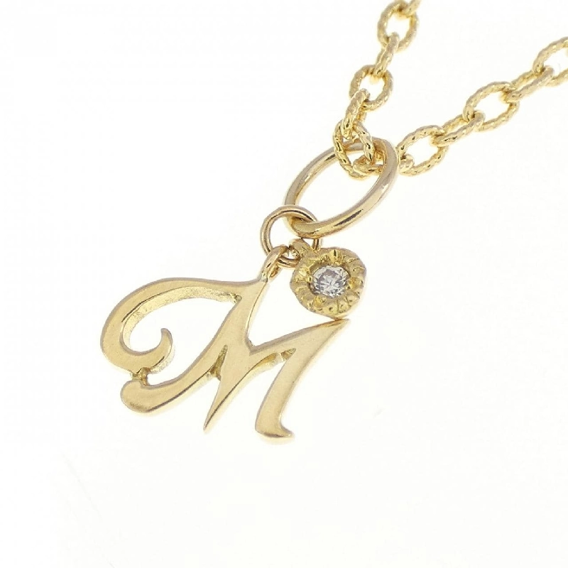 K18YG Chữ cái M Dây chuyền kim cương 0.01CT - Hàng hiệu Chính hãng 863929