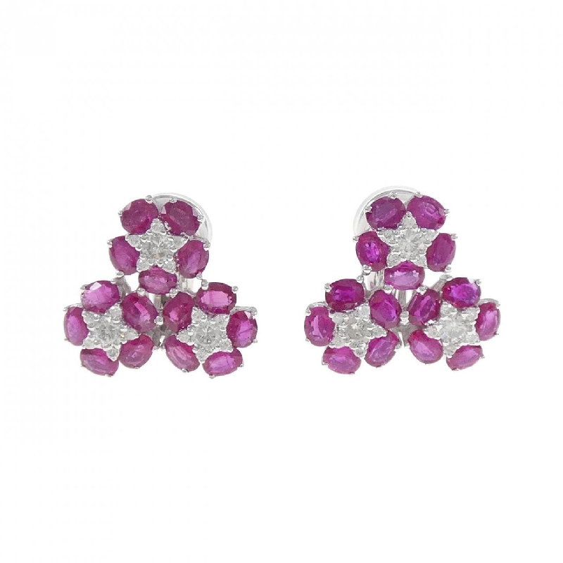 Bông tai/khuyên tai hoa ruby K18WG 5.08CT - Hàng hiệu chính hãng 871255