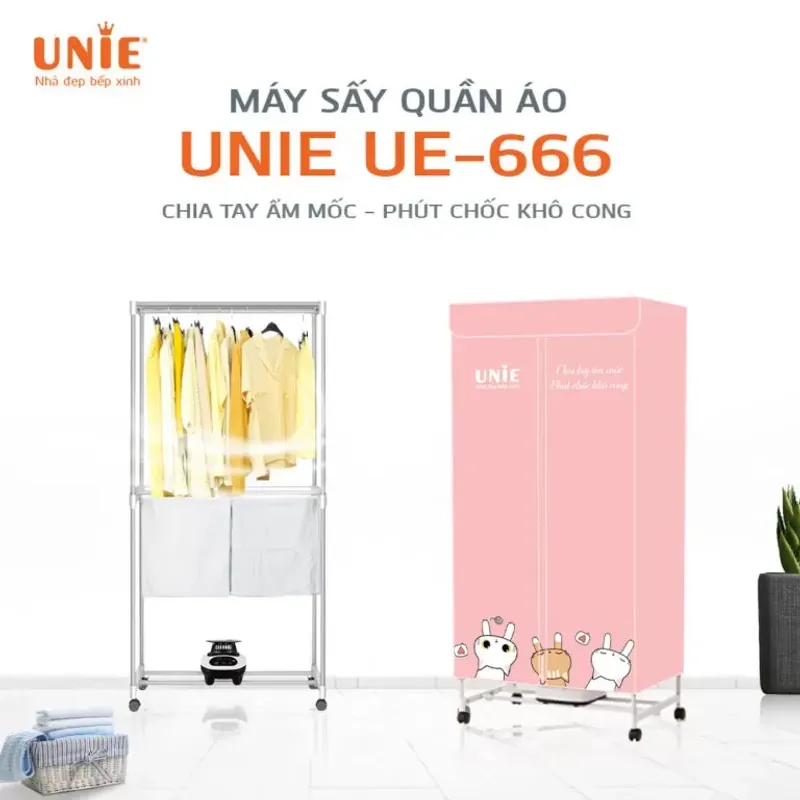 UNIE UE-666 – Máy Sấy Quần Áo Hẹn Giờ Tự Động, Tiết Kiệm Thời Gian ⏱️✨ 717101