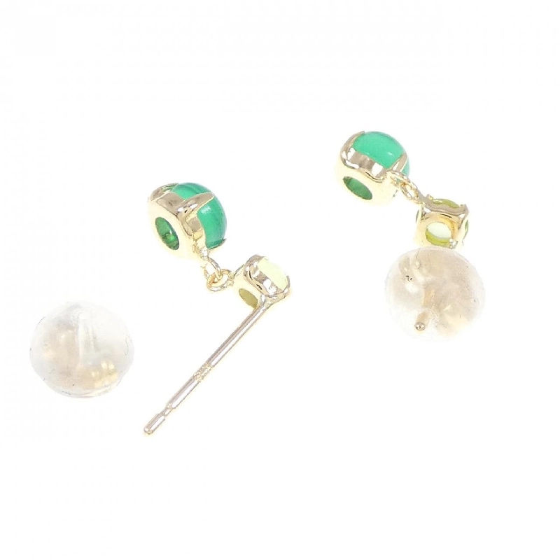 K18YG Đá Chalcedony Bông Tai - Hàng hiệu Chính hãng 870536