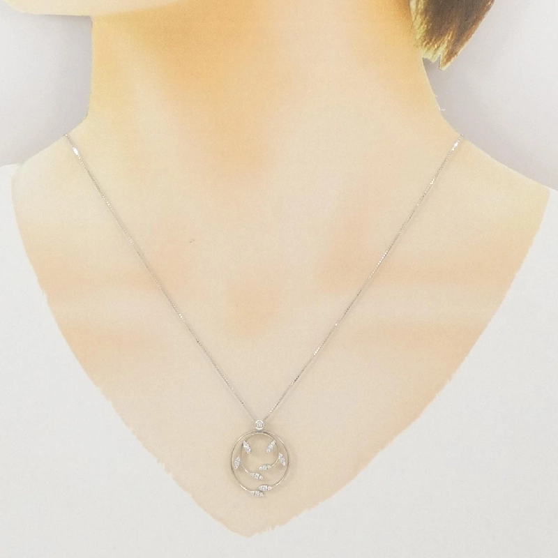 Dây chuyền kim cương 18KWG/K18WG 0.15CT - Hàng hiệu Authentic 859172