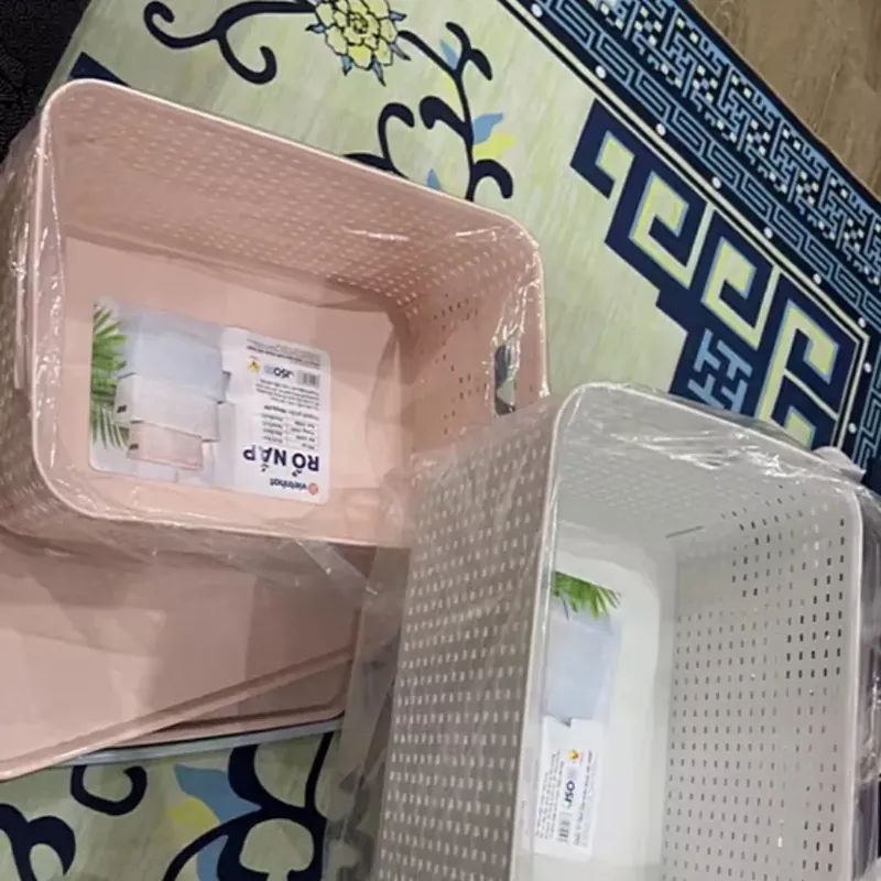 4c Giỏ Nhựa Có Nắp Việt Nhật (2 nhỡ + 2 lớn) Đa Năng Tiết Kiệm Không Gian copy 1 576431