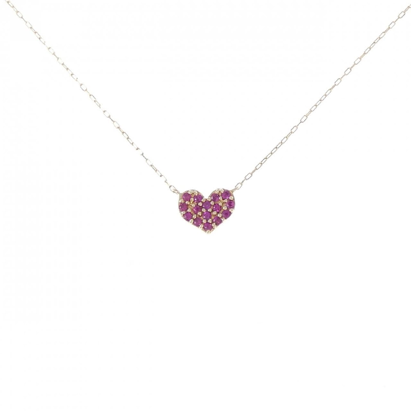 K10YG Heart Ruby Necklace - Hàng hiệu Authentic 857120