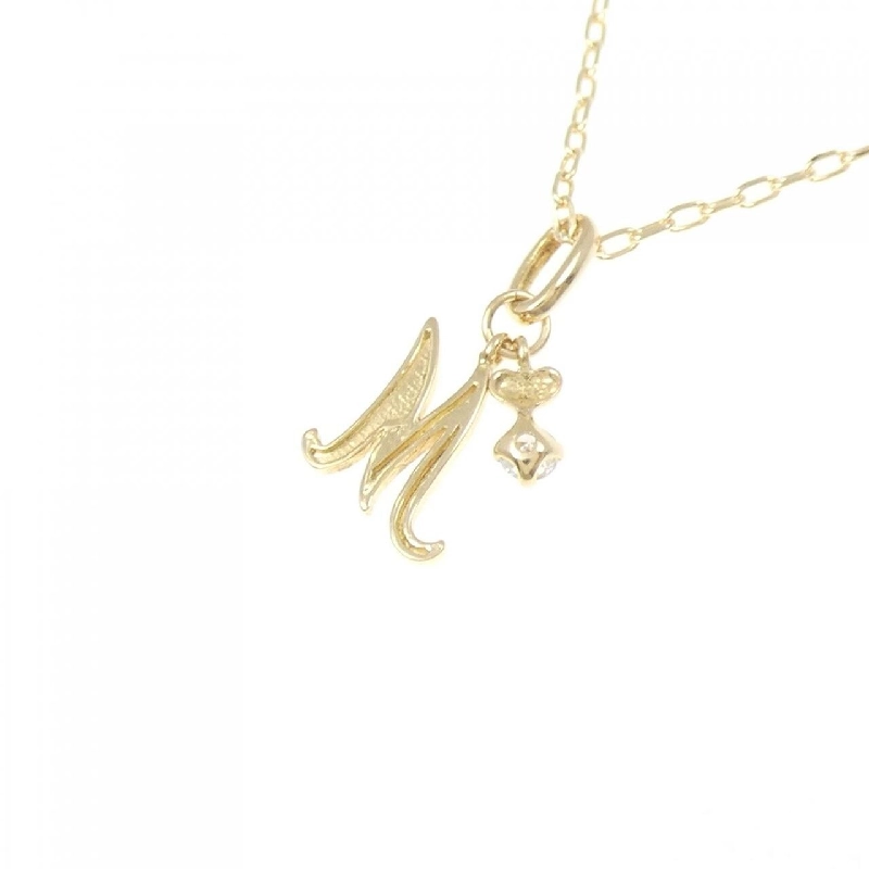 K18YG Chữ cái M Dây chuyền kim cương - Hàng hiệu Chính hãng 858653