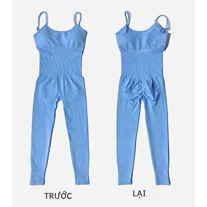 Combo 3 bộ Jumpsuit đồ thể thao tập Yoga, tập Gym thoáng khí (Size M) - Hồng, Xanh, Khaki 333973