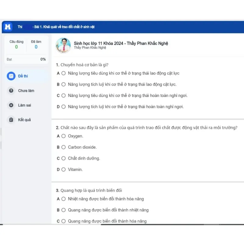 Sách 2026-Tự học Sinh học lớp 11 Tập 1+2 795750