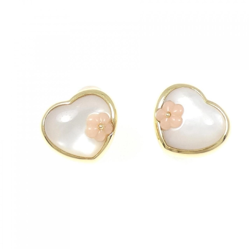Ponte Vecchio Heart × Flower Mother of Pearl Earrings - Hàng hiệu Authentic 844875
