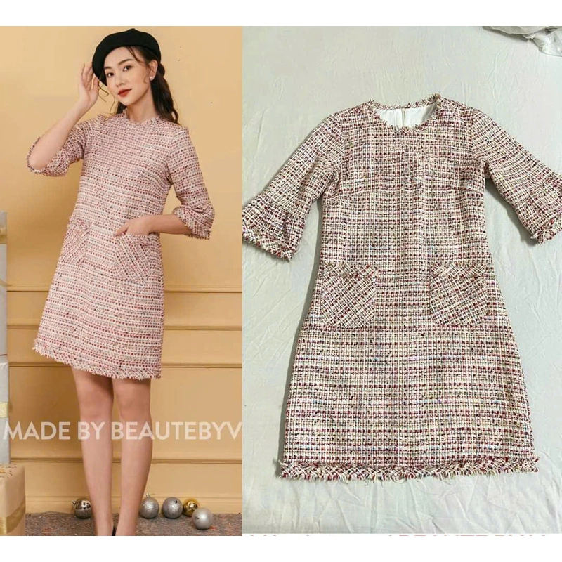 Váy dạ tweed BeautebyV freesize, phù hợp người dưới 53kg 445816