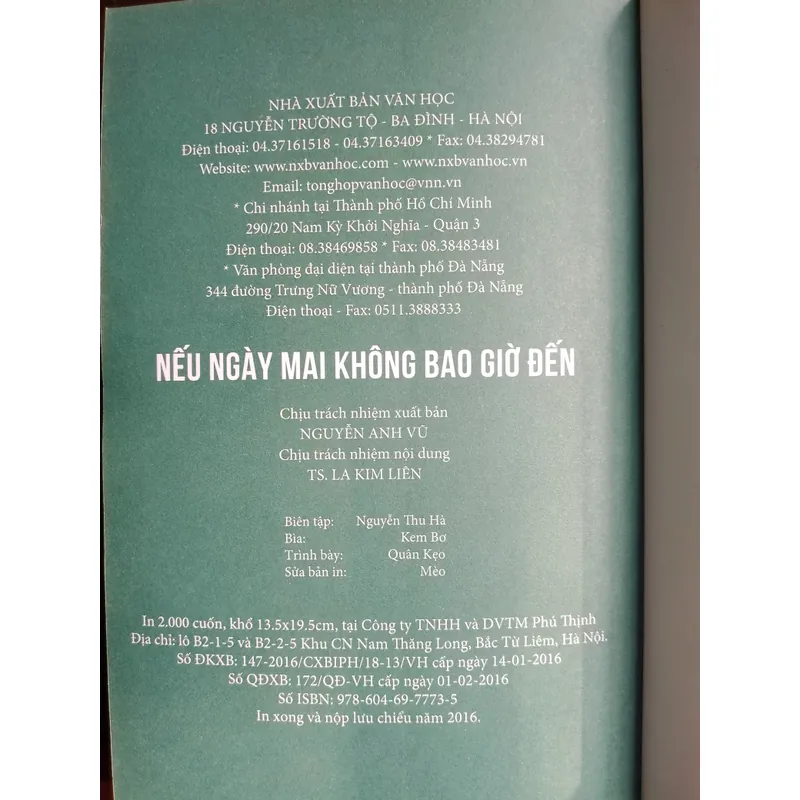 Nếu ngày mai không bao giờ đến Yasushi Kitagawa 731113