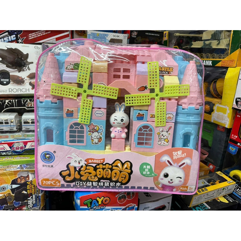 Bộ xếp hình 70 chi tiết lâu đài thỏ trắng 899-182 DIY Rabbit Building Block 270835