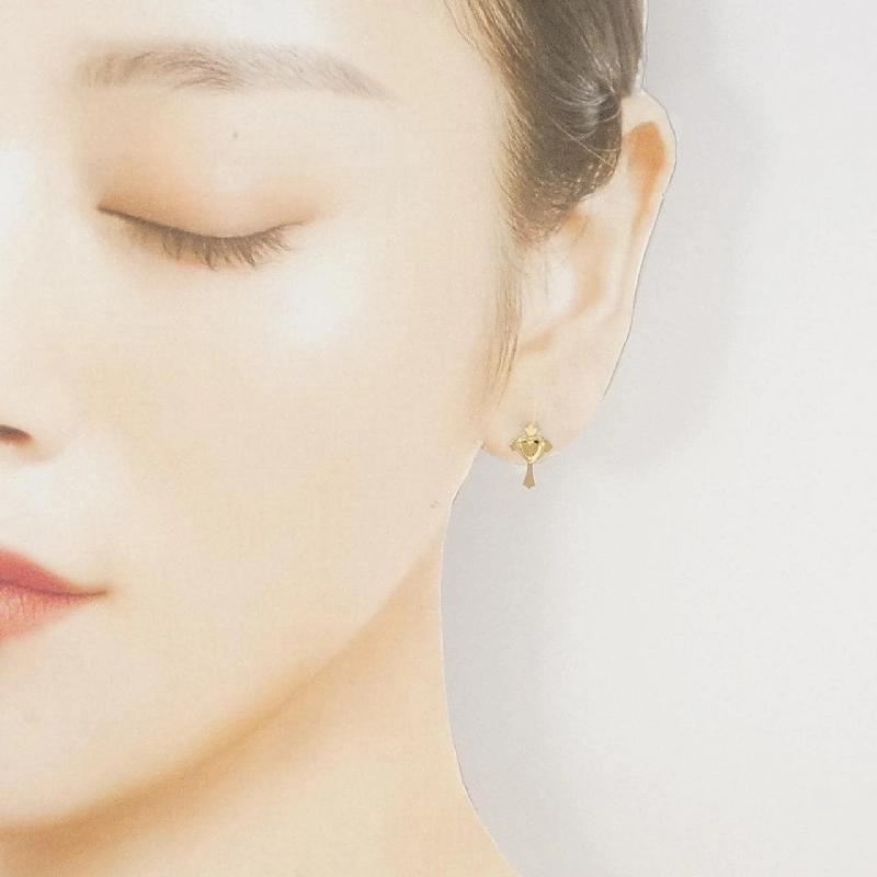 K18YG Cross × Heart Bông tai - Hàng hiệu Chính hãng 873692