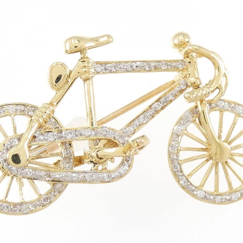 K18YG/K18WG Bánh xe kim cương Brooch 0.29CT - Hàng hiệu Chính hãng 872601