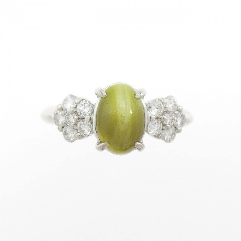 Nhẫn PT900 hoa Chrysoberyl Cat's Eye 3.61CT - Hàng hiệu Authentic 851381