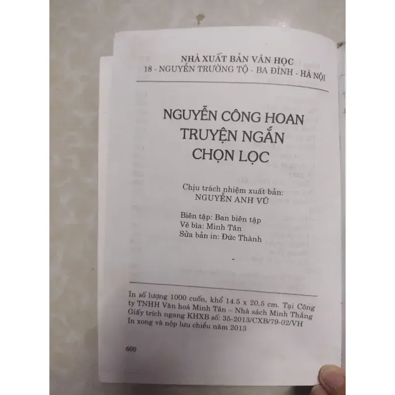 Sách: Truyện ngắn chọn lọc - TG: Nguyễn Công Hoan 933372