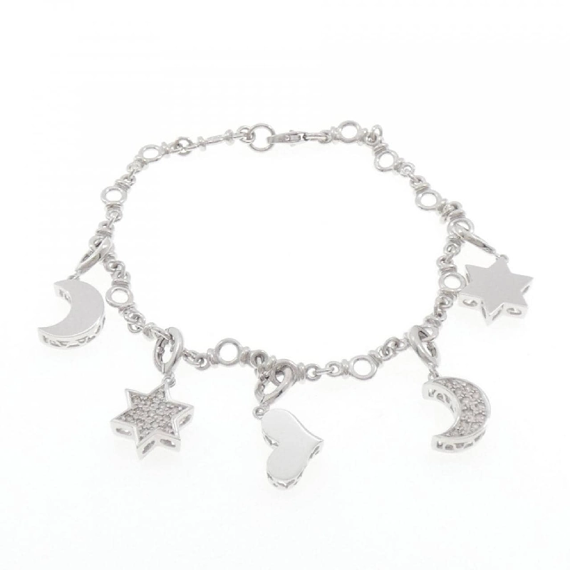 K18WG Heart × Star × Moon Diamond Bracelet 0.13CT - Hàng hiệu Authentic 869787