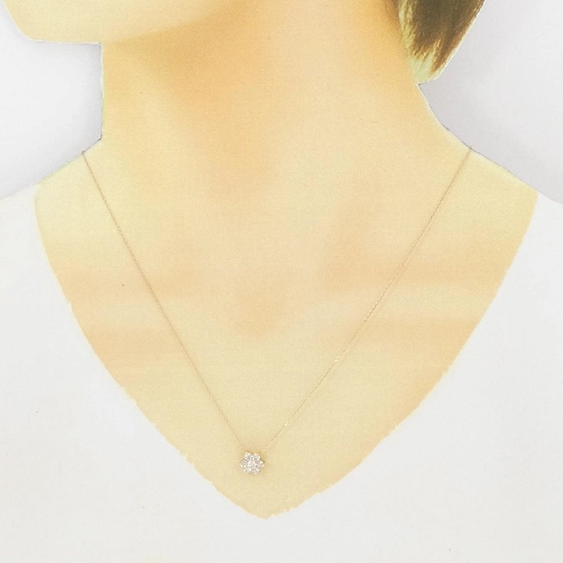 K18YG Hoa Kim Cương Dây Chuyền 0.50CT - Hàng hiệu Chính hãng 863869