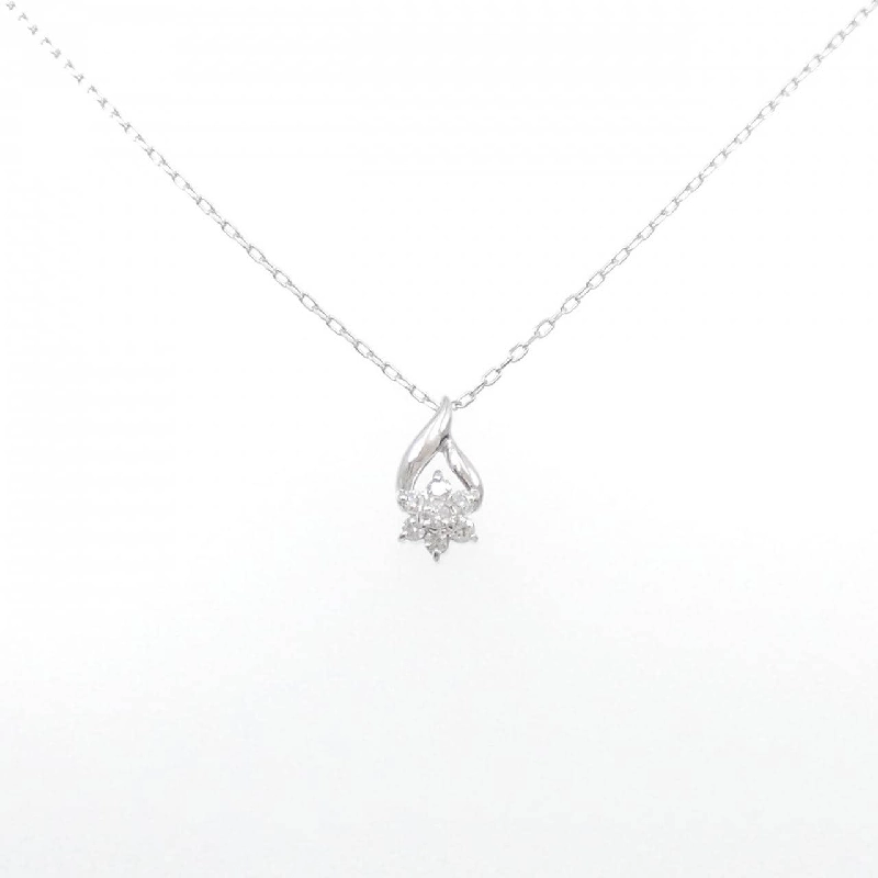 K18WG Hoa Đá Kim Cương Dây Chuyền 0.14CT - Hàng hiệu Chính hãng 861449