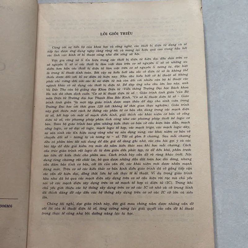 Cơ sở kỹ thuật Điện tử số - 1996s 714746