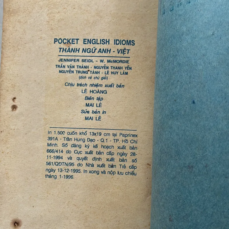 Thành ngữ Anh - Việt - 1996s 800472