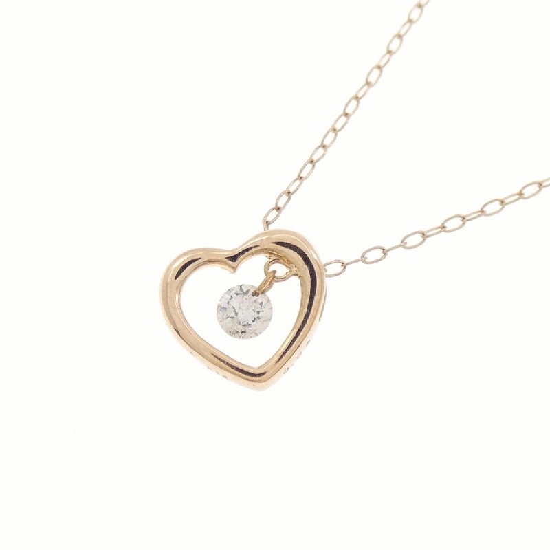 K18PG Dây chuyền trái tim kim cương 0.08CT - Hàng hiệu Authentic 862406