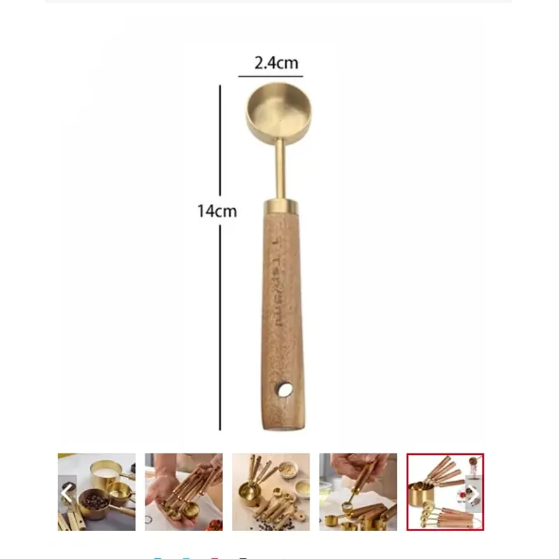 Conopery Muỗng Đo Lường Bằng Thép Không Gỉ Tay Cầm Bằng Gỗ - 1tsp = 5ml 577810