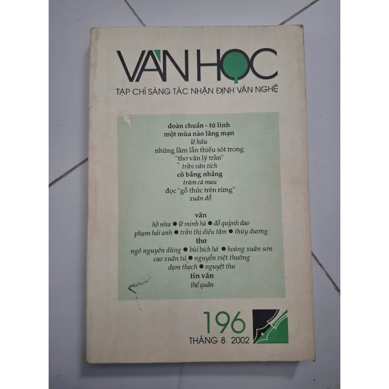 Tạp chí Văn Học số 196 (8/2002) - Viện Văn học - Tạp chí Nghiên cứu 701349