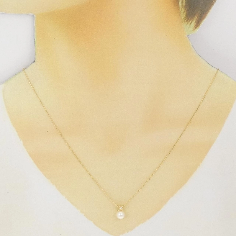 K18YG Ngọc trai Akoya Dây chuyền 6.1mm - Hàng hiệu Chính hãng 857243