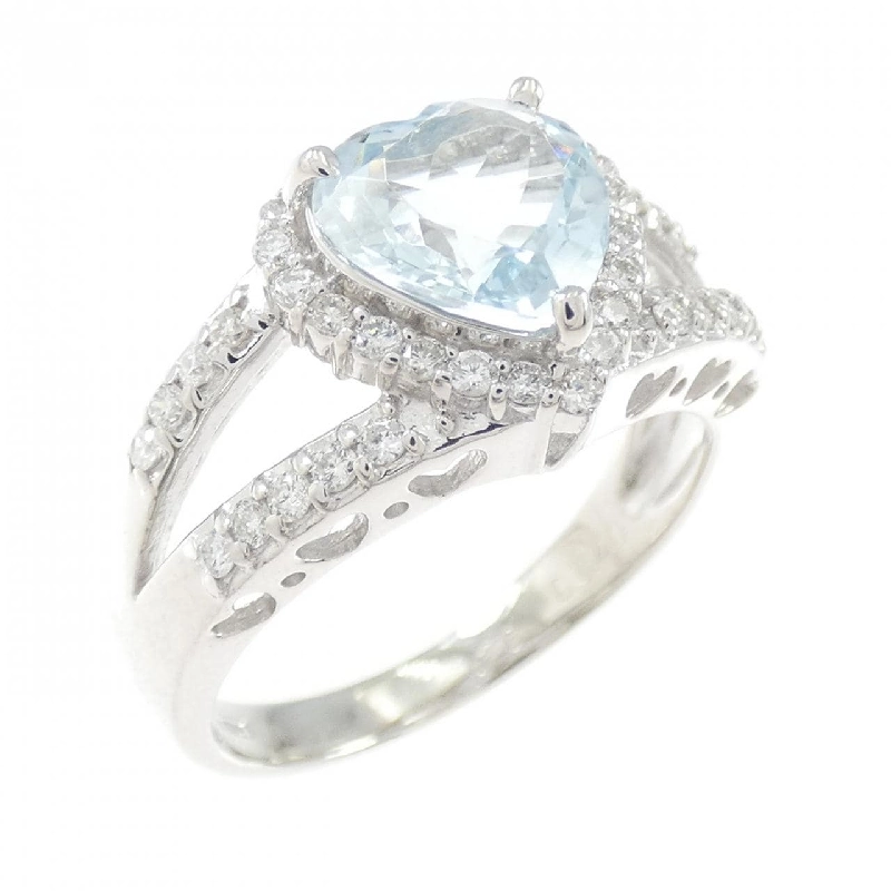 Nhẫn Aquamarine Hình Tim K18WG 1.28CT - Hàng hiệu Chính hãng 849408