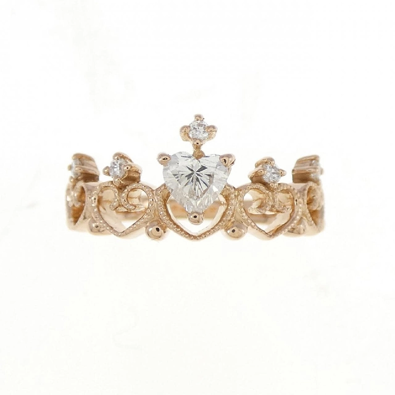 Nhẫn kim cương hình tiara × trái tim K18PG 0.213CT 673420