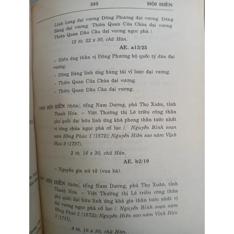 BẢNG TRA THẦN TÍCH THEO ĐỊA DANH LÀNG XÃ - NGUYỄN THỊ PHƯỢNG chủ biên 755702