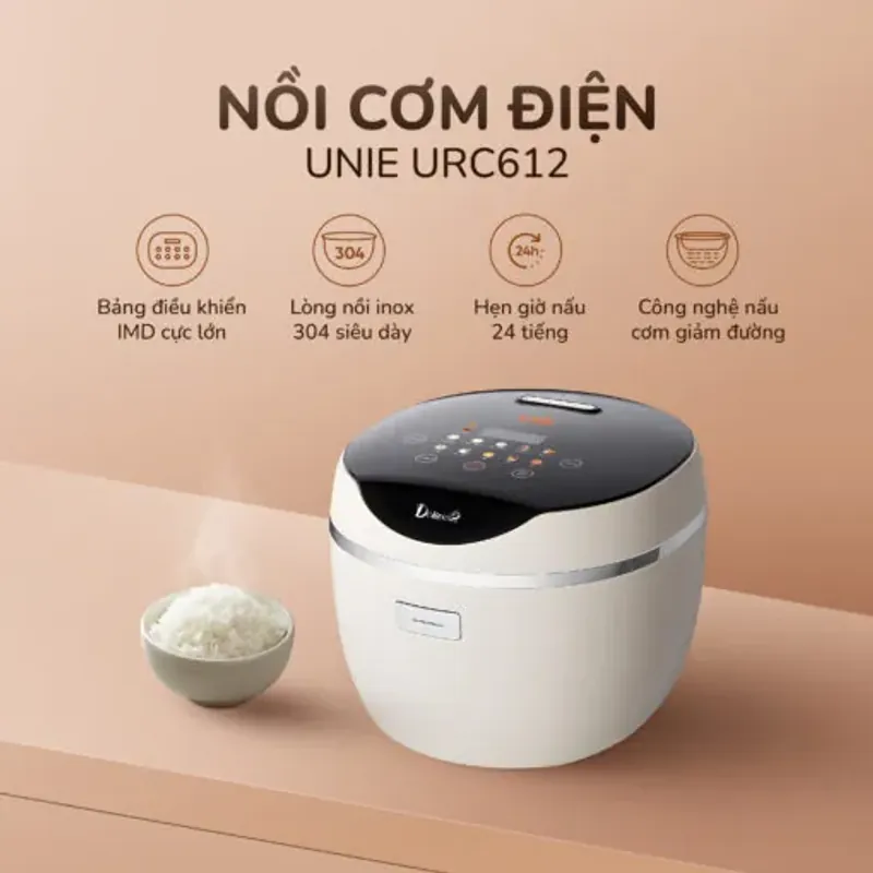 🍛 URC612 – Nồi Cơm Điện Sức Khỏe – Giảm Đường, Giảm Lo, Sống Lành Mạnh 718164