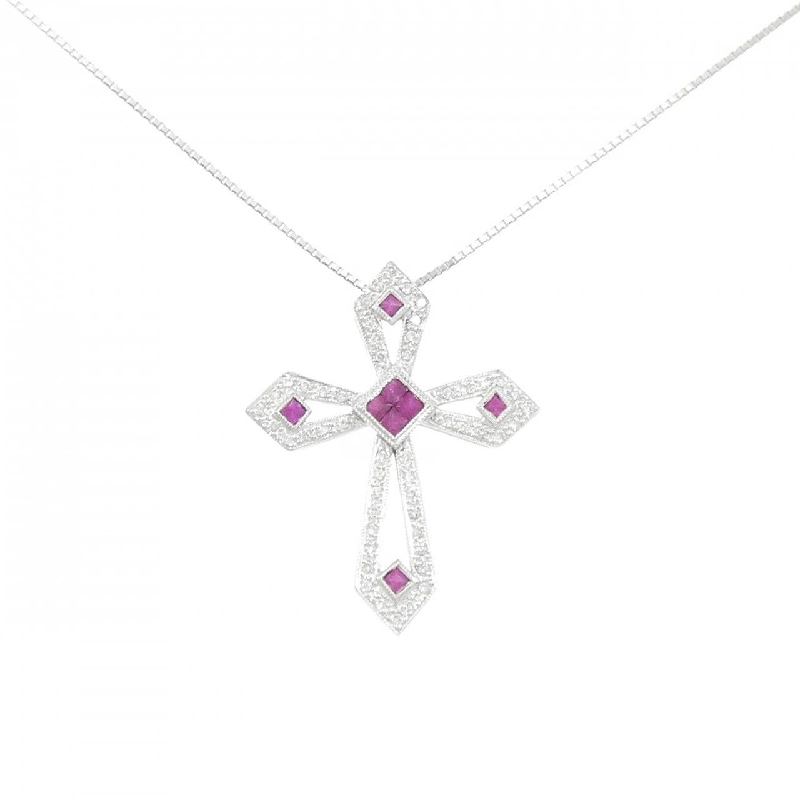 K18WG Dây chuyền Ruby 0.42CT - Hàng hiệu Chính hãng 856485