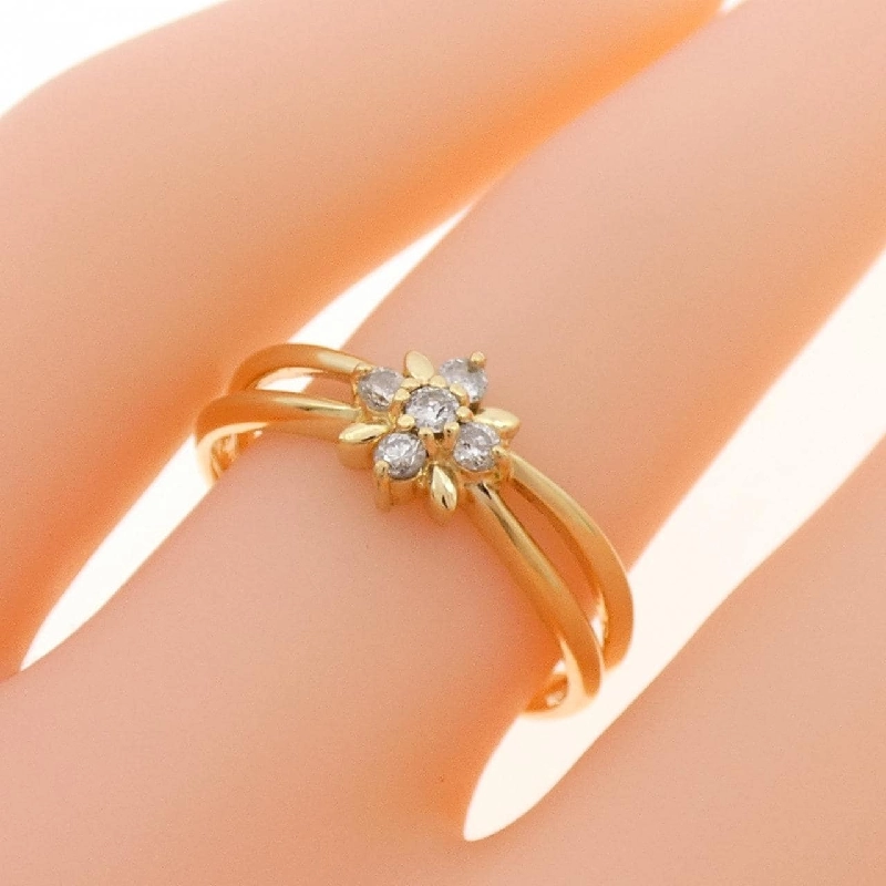 Nhẫn kim cương hoa K18YG 0.10CT 671706
