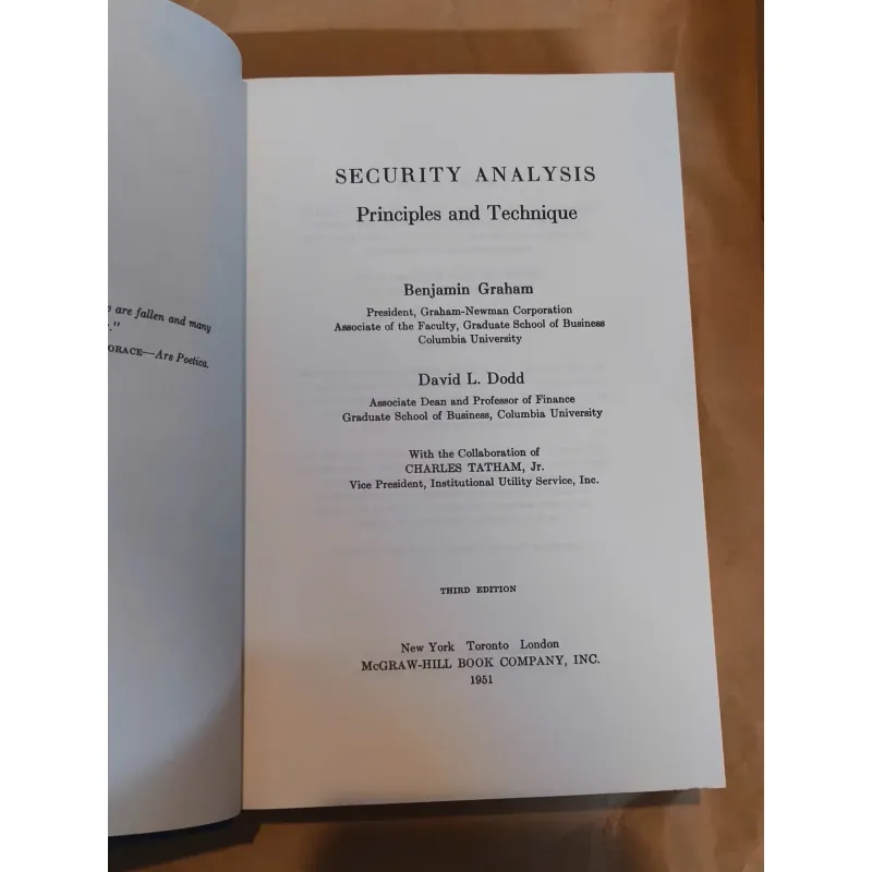 Security Analysis: Principles and Techniques - Benjamin Graham, David Dodd 1013020